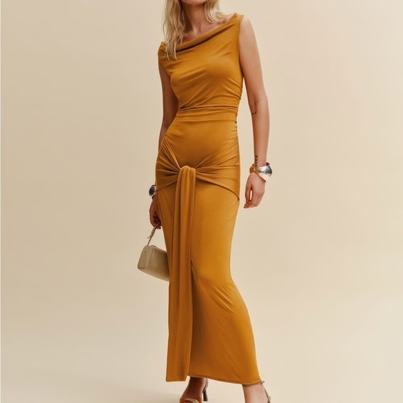 NEW Reformation Cameilla Knit Dress Size Small Color Copper - Picture 2 of 6